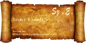 Szuhi Elemér névjegykártya
